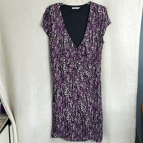 XL purple rouched wrap dress!